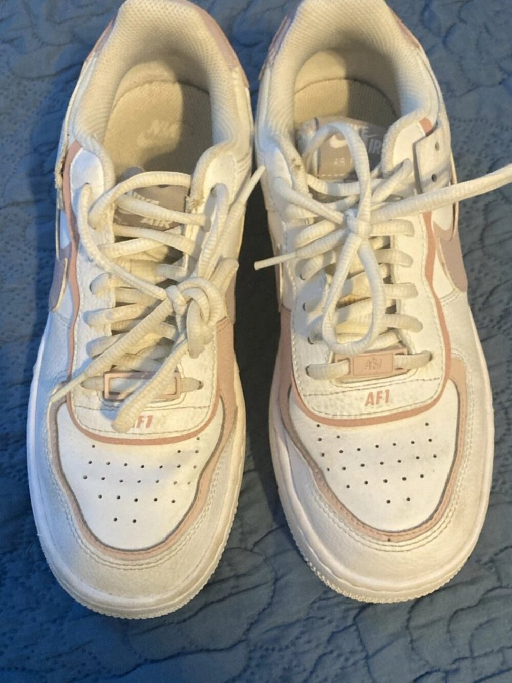Nike Air Force 1 Shadow Washed Coral White Pink Women's Sneakers Athletic Size 8